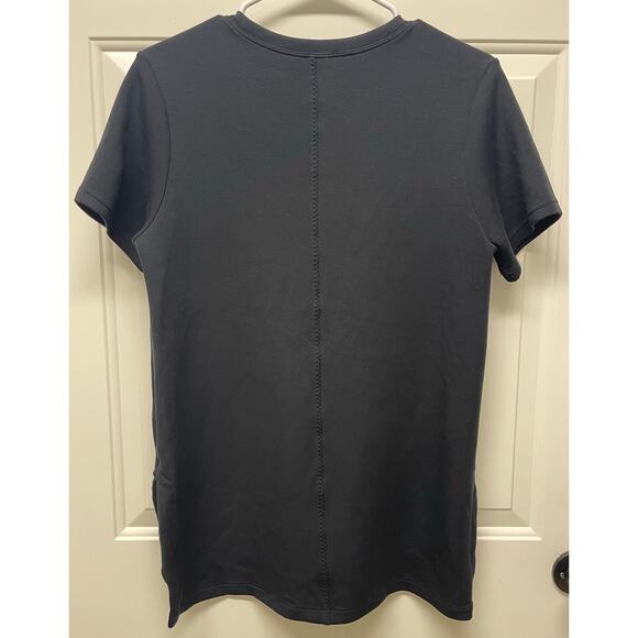 SPANX Perfect Length Short Sleeve t-shirt black size small side slits - Picture 4 of 4